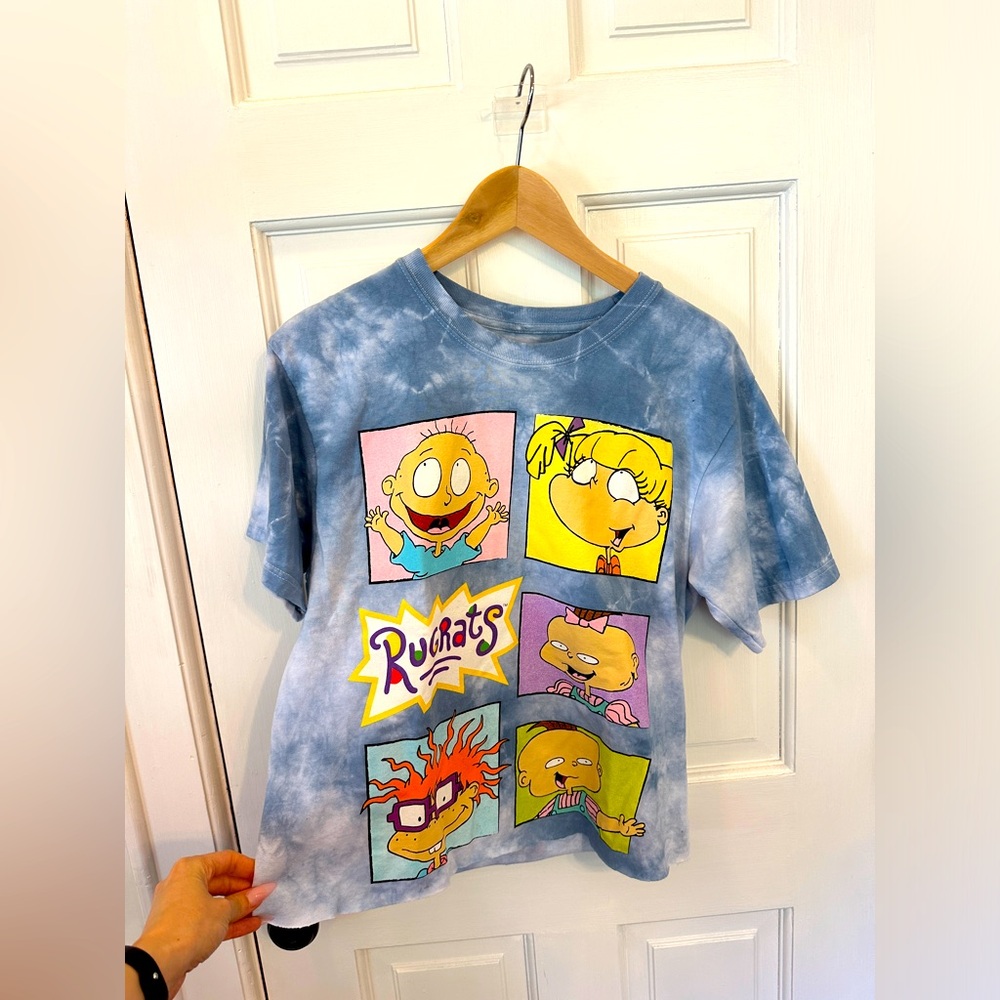 Blue tie-dye Rugrats, full front and back design. Size medium.